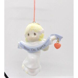 Precious Moments Ceramic Peace On Earth Christmas Ornament NEW